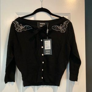 ModCloth Charlene Bats Cardigan, Black, UK 12